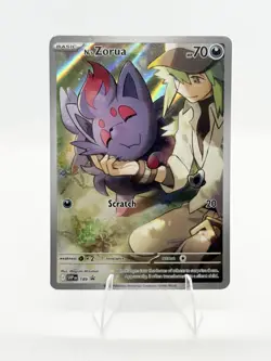 Pokemon N's Zorua SVP 189 Journey Together ETB Full Art Black Star Promo - Image 3