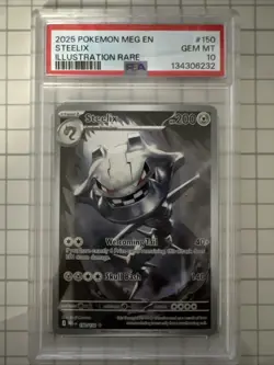 2025 POKEMON MEG EN-MEGA EVOLUTION ILLUSTRATION RARE #150 STEELIX PSA 10 - Image 1