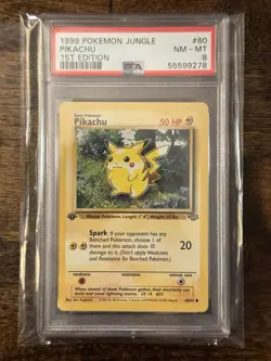 1999 PIKACHU #60 POKEMON JUNGLE 1ST EDITION PSA 8 - Image 1