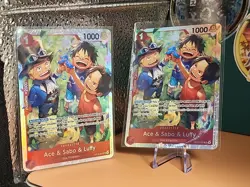Ace & Sabo & Luffy OP13-007 SR One Piece Carrying On His Will Card 2 card lot - Image 1