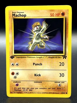 Machop 59/82 Common Team Rocket 1st Edition WOTC Pokemon TCG - LP - Image 1