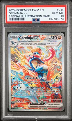 2024 POKEMON TWM EN-TWILIGHT MASQUERADE #214 GRENINJA EX PSA 10 - Image 1