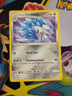 Pokemon Black Star Promo SM127 Alolan Sandslash Card Sun & Moon - Image 1
