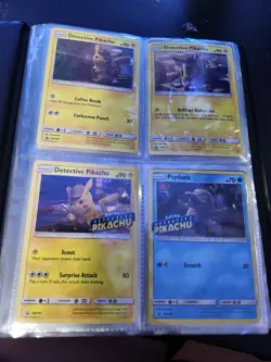 Pokemon Detective Pikachu 4-Card Binder Near Complete Set Charizard GX HP - Image 2