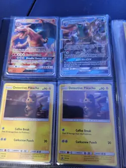 Pokemon Detective Pikachu 4-Card Binder Near Complete Set Charizard GX HP - Image 3
