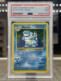 1999 POKEMON BASE SET UNLIMITED #2 BLASTOISE-HOLO PSA 7 - Image 1