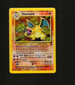 Pokemon TCG Base Set 2 Holo Rare Charizard 4/130 WOTC HP Vintage 2000 - Image 1