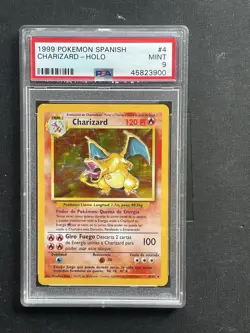 Pokemon 1999 Charizard Holo Base Set SPANISH PSA 9 #4 - Image 1