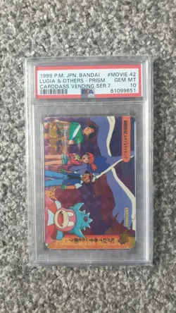 POKEMON CARD 1999 BANDAI LUGIA OTHERS PRISM CARDDASS VENDING 7 MOVIE 42 PSA 10 - Image 1