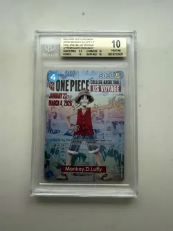 BGS 10 PRISTINE One Piece Card Monkey.D.Luffy US College Basketball Voyage Promo - Image 1