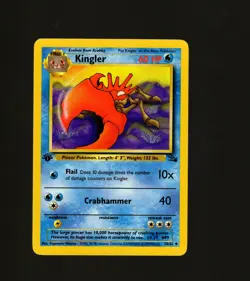 Pokemon TCG Fossil Set 1st Edition #38/62 Kingler LP+ Card 1999 WOTC Vintage - Image 1