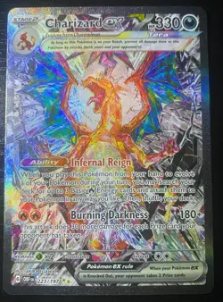 Pokemon TCG Charizard EX Sv03: Obsidian Flames Holo Card 223/197 NM Condition - Image 1