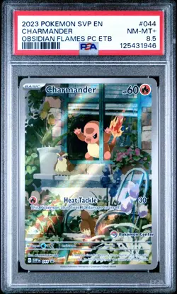 2023 POKEMON OBSIDIAN FLAMES POKEMON CENTER ETB PROMO SVP #044 CHARMANDERPSA 8.5 - Image 1