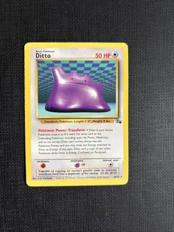Pokemon TCG Ditto 18/62 Fossil Regular Non Holo Rare - MP - Image 1