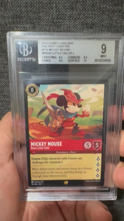 Disney Lorcana Mickey Mouse Brave Little Tailor Legendary non Foil 115 BGS 9 - Image 2