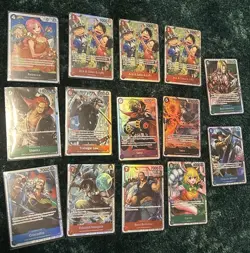 One Piece CCG TCG 14 Card SR Lot English Near Mint Cards Foil some dupes - Image 1