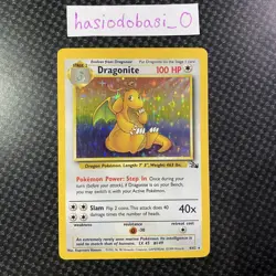 Pokemon Dragonite 4/62 Fossil Holo Rare Unlimited MP condition - Image 1