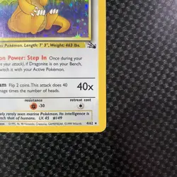 Pokemon Dragonite 4/62 Fossil Holo Rare Unlimited MP condition - Image 5