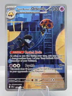 Team Rocket's Orbeetle 198/182 Illustration Rare Destined Rivals Pokemon NM - Image 1
