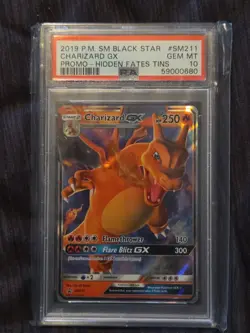 2019 Pokemon SM Black Star Charizard GX Promo Hidden Fates PSA 10 - Image 1