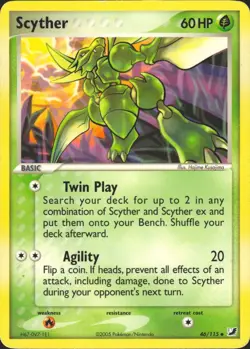 Scyther 46/115 Uncommon Unseen Forces Pokemon Card LP - Image 1