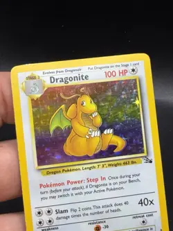 Pokemon TCG Dragonite Holo Rare Card 19/62 Fossil Set 1999 LP EM3 - Image 2