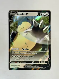 Snorlax V Ultra Rare 141/202 Sword & Shield Base Set Pokemon TCG - Image 1