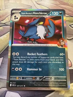 Team Rocket’s Honchkrow 127/217 Holo Rare Ascended Heroes Pokemon TCG - Image 1