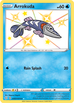 Pokemon TCG Arrokuda SV031/SV122 Shiny Holo Rare Shining Fates NM/M - Image 1