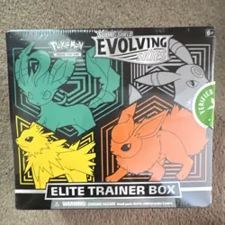 Pokemon Elite Trainer Box Sword & Shield Evolving Skies Leafeon Umbreon - Image 1