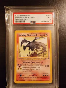 PSA 5 Shining Charizard - 107/105 - Neo Destiny - Pokemon - Image 1