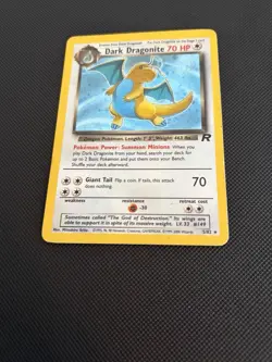 Pokemon TCG Team Rocket Dark Dragonite Holo Rare 5/82 WITH A SWIRL - Image 2
