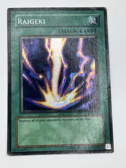 Yu-Gi-Oh! TCG Raigeki LOB-053 Super Rare Unlimited, DAMAGED - Image 1