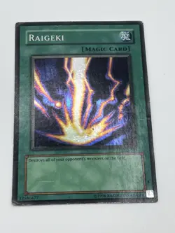 Yu-Gi-Oh! TCG Raigeki LOB-053 Super Rare Unlimited, DAMAGED - Image 2
