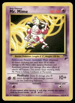 Mr. Mime 27/130 Base Set 2 Pokemon TCG trading card - Image 1