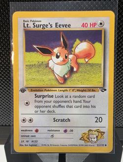 Pokemon Card - Lt. Surge's Eevee Gym Challenge 51/132 Uncommon 1st Edition LP - Image 1