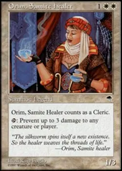MTG Orim, Samite Healer, Tempest, Heavily Played, English - Image 1