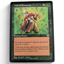 MTG Hall of Gemstone Mirage MIR Rare Green Enchantment Enchant World Magic - Image 1