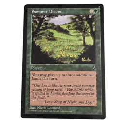 MTG Summer Bloom Visions VIS Uncommon Green Sorcery Play 3 Extra Lands Magic LP - Image 1
