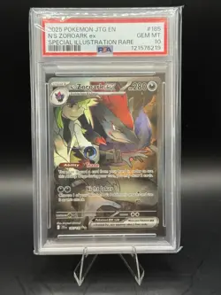 Pokemon N's Zoroark EX Holo Ultra Rare Card 175/159 SV09 Journey Together PSA 10 - Image 1