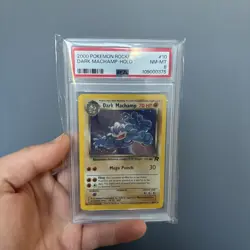 2000 POKEMON ROCKET #10 DARK MACHAMP-HOLO PSA 8 SWIRL - Image 2