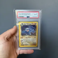 2000 POKEMON ROCKET #10 DARK MACHAMP-HOLO PSA 8 SWIRL - Image 3