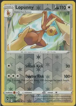Lopunny - 145/195 - Silver Tempest Pokemon Reverse Holo Foil Nice! - LP - Image 1