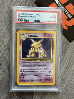 Alakazam Holo Pokemon Game Base Set 2 PSA6 - Image 1