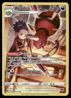 Pokemon Cards Ariados TG09/TG30 Brilliant Stars Trainer Gallery Holo NM *1 - Image 1