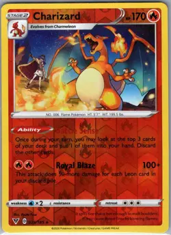 Charizard 025/185 Reverse Holo SWSH04: Vivid Voltage - Pokemon Card - NM - Image 1