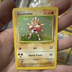 Pokemon Hitmonchan Base Set Holo Rare 7/102 70 HP English TCG Card - Image 1