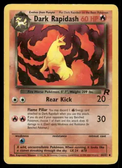 Dark Rapidash 44/82 Team Rocket Pokemon TCG trading card - Image 1