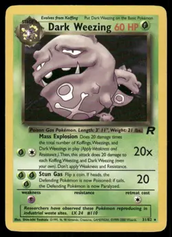 Dark Weezing 31/82 Team Rocket Pokemon TCG trading card - Image 1
