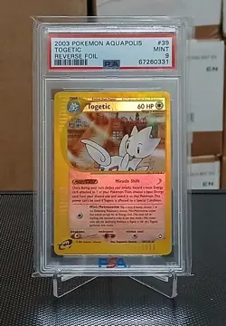 2003 POKEMON AQUAPOLIS #39 TOGETIC-REVERSE FOIL PSA 9 - Image 1